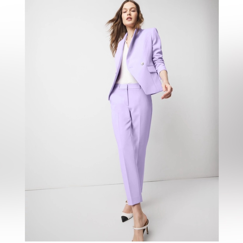 NWT White House Black Market Elle Slim Ankle Luxe Double Weave Pants 8 - Picture 4 of 9